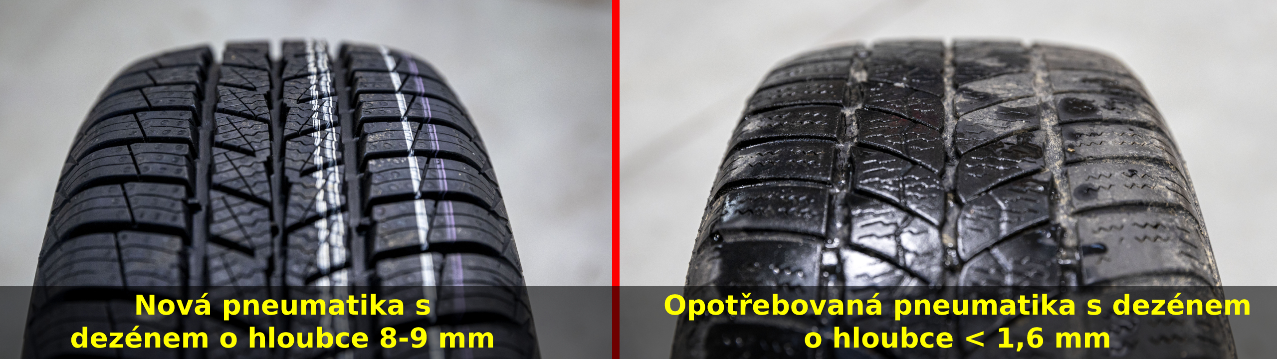 Porovnání nové a ojeté pneumatiky